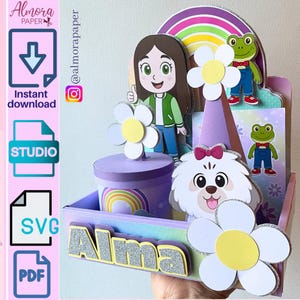 Rainbow Birthday Party Printable Kit, SVG, STUDIO, PDF/ Kids Breakfast Tray/ Lara Birthday Tray