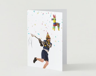 Pinata Lacrosse Birthday Greeting Card