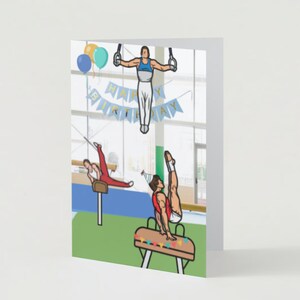 Gymnastics Boy Birthday Greeting Card