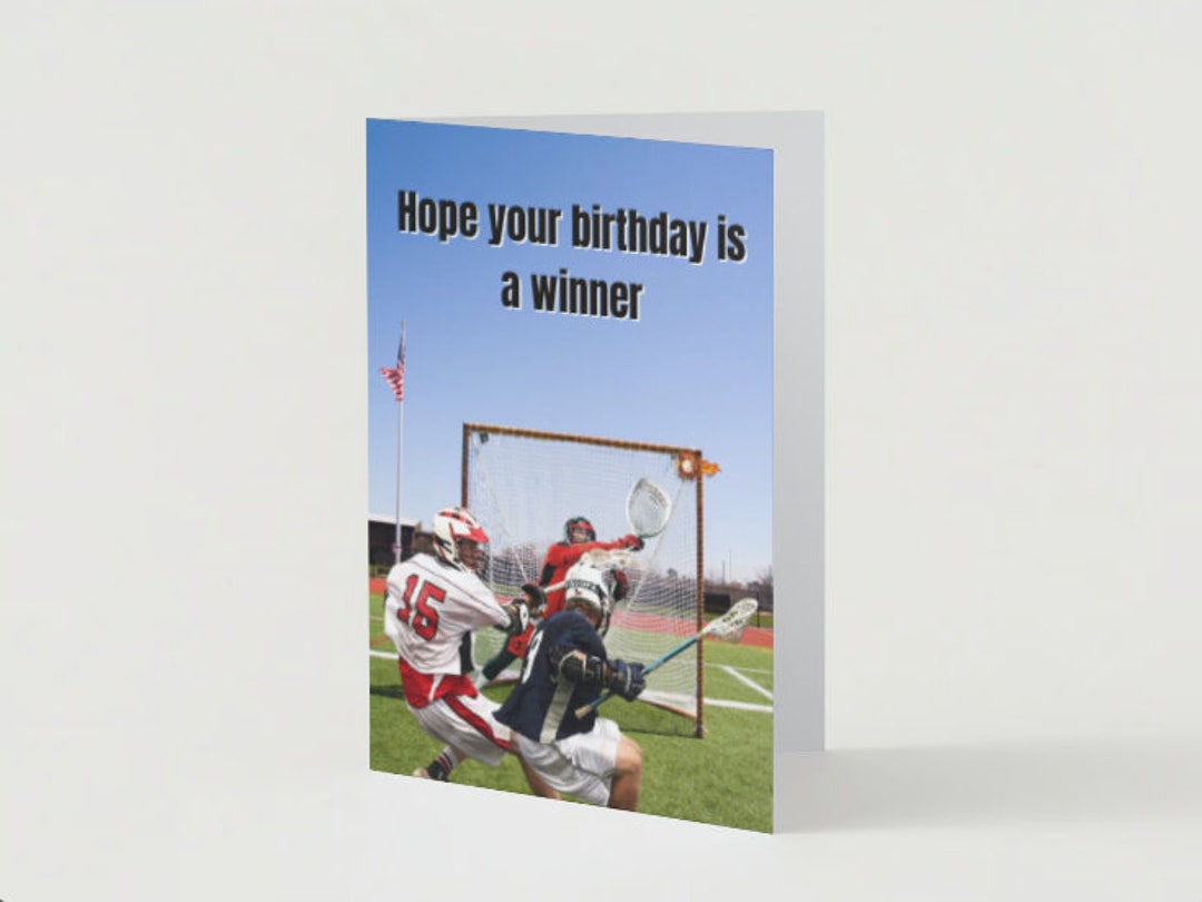 Winning Birthday Lacrosse Greeting Card Etsy
