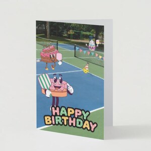 Pickleball Happy Birthday Greeting Card