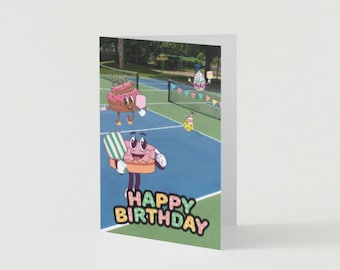 Pickleball Happy Birthday Greeting Card