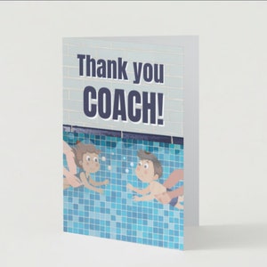 Swim Coach Thank You Greeting Card