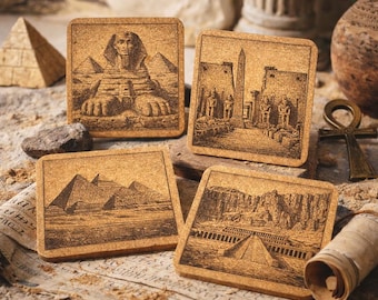 Bring Ancient Egypt Home with 8 Different Engraved Coaster Designs Full of History