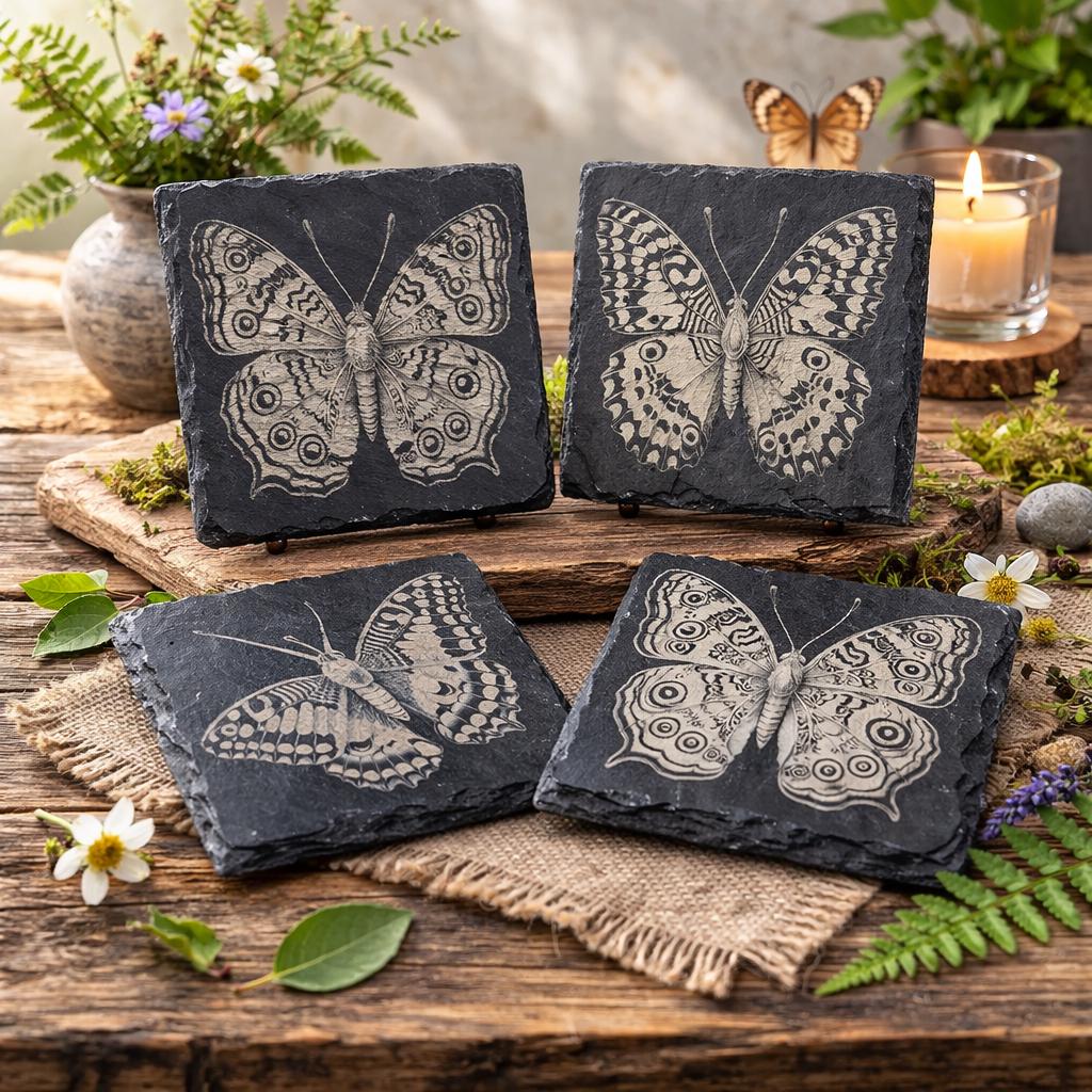 蝶のコースター Coaster Stone With Butterflies - Etsy