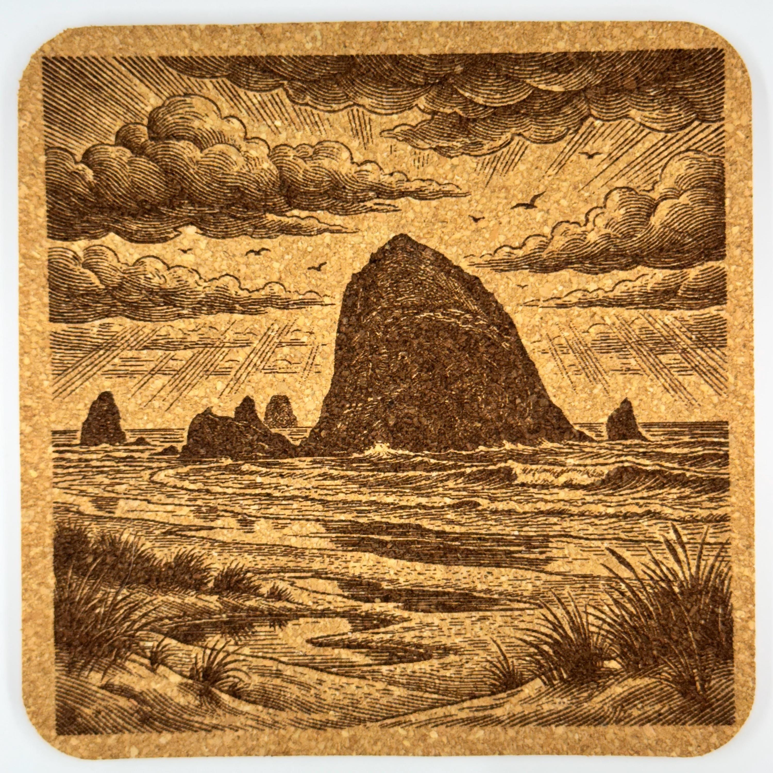 Oregon Pacific Northwest Cork Coaster Set – Mt Hood, Crater Lake
