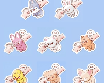 Stray Kids "Behave" SKZOO Meme Stickers • 2-Inch Kpop Stickers • Water Resistant Glossy Laptop, Journal, Scrapbooking Sticker