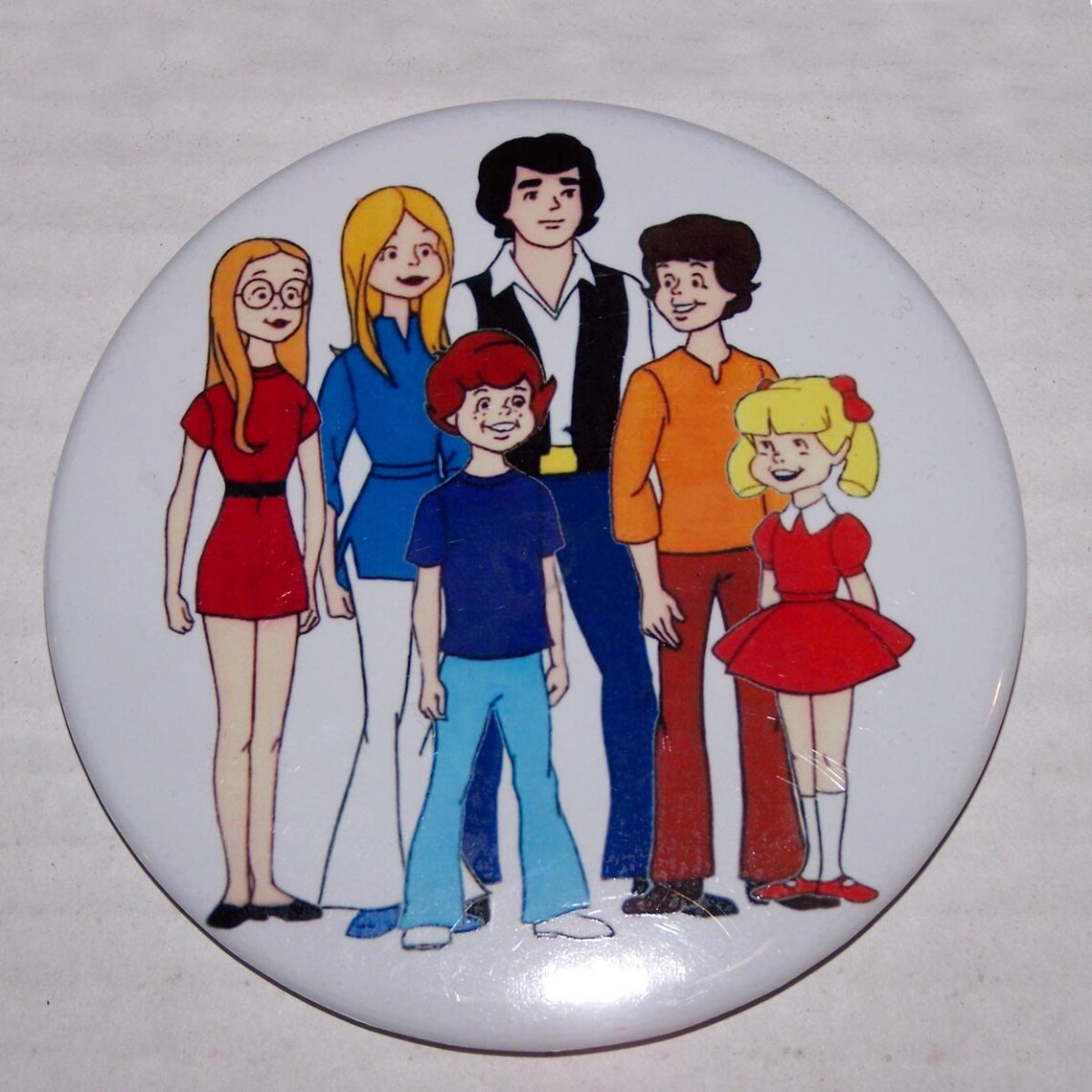 1970s Custom BRADY BUNCH Cartoon Kids 3.5 Inch Pinback Button Etsy