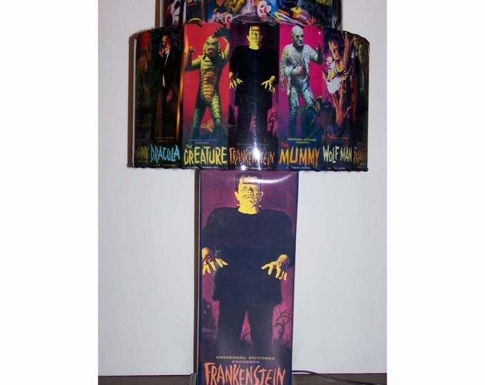 Vintage Aurora Monster Model Lamp and Lampshade Frankenstein Etsy