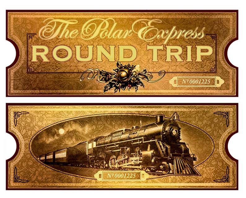 Polar Express película reproducción Golden Train Ticket Etsy
