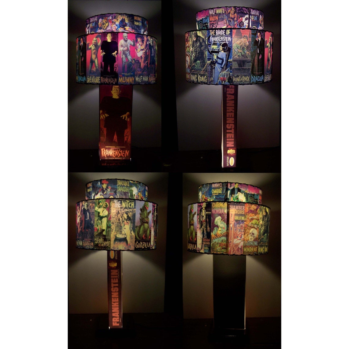 Vintage Aurora Monster Model Lamp and Lampshade Frankenstein Etsy