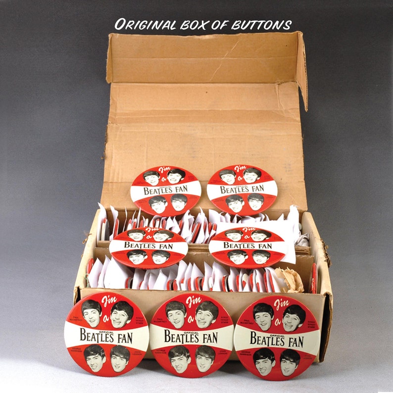 1964 Beatles Fan Club Button Counter Display Placard and Etsy