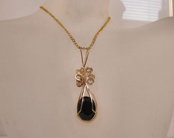 14k Rolled Gold Smokey Quartz Pendant