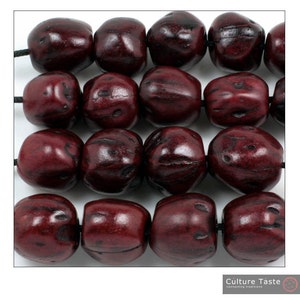 Worry Beads Greek Komboloi Scented Nutmeg Seeds Burgundy image 2