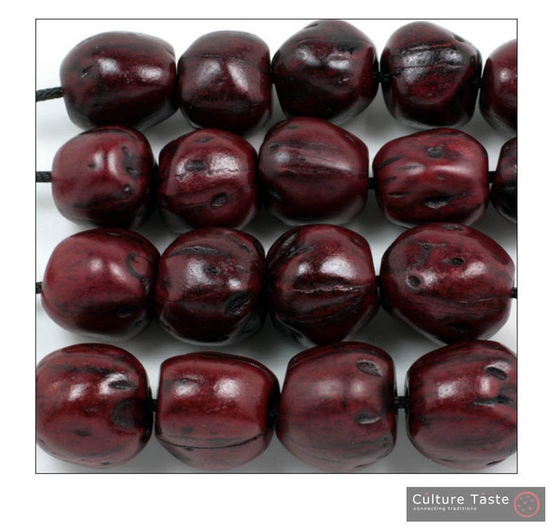 Worry Beads Greek Komboloi Scented Nutmeg Seeds Burgundy image 2