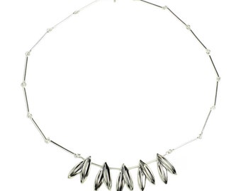 Olive Leaf - Sterling Silver Link Necklace