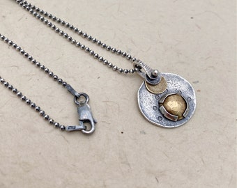 Sungazer Sterling Silver and Brass Necklace