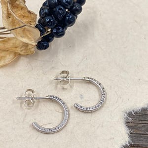 Rustic Oxidized Sterling Silver Hoop Earrings: Handmade Boho Jewelry