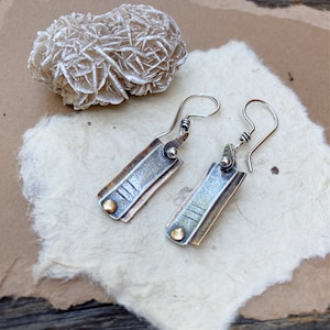 Mixed Metal Earrings, Artisan Earrings, Everyday Earrings, Rustic Earrings, Boho Industrial Earrings, Handmade Metal Earrings