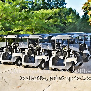Wózki golfowe Do druku w formacie do 12x9" Oryginalna sztuka fotograficzna - Natychmiastowe pobranie