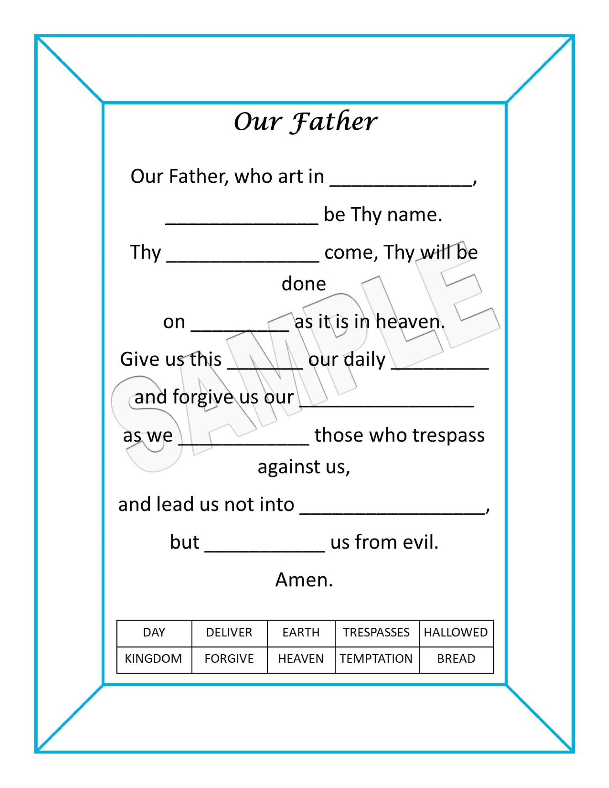 10 Basic Catholic Prayers Printable Fill in the blank Worksheets With And Without Word Banks 10 Basic Catholic Prayers Printable Fill in the blank Worksheets With And Without Word Banks