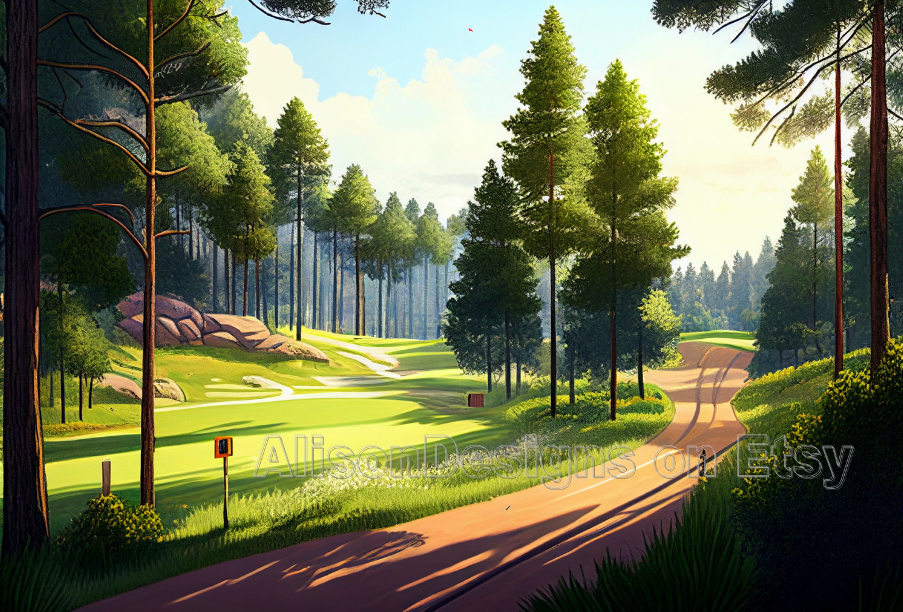 Course Jpg Tee Time Golf Course 4 Images PNG-JPEG-PDF Instant Download - Etsy