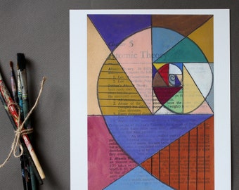 Math Art, Contemporary Abstract Print, Abstract Wall Art, Golden Mean, Biology Art, Fine Art Giclee Print, Geometric Print, Science Art