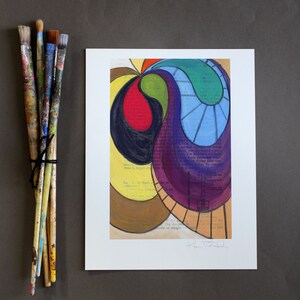 Abstract Wall Art, Fine Art Giclee Print, Science Art, Contemporary Abstract Print, Art Print, Mixed Media Art Reproduction, Peacock Party