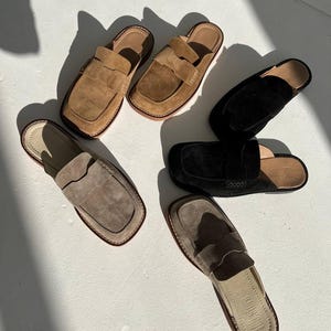 Stylish Women's Suede Mules | Handcrafted Slip-On Shoes | Chic Suede Mules for Women | Trendy Women's Slip-On Suede Mules | Women Mules