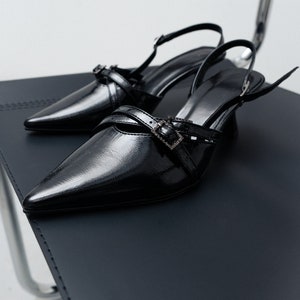 Dani Black Patent Slingback Heel main image 1