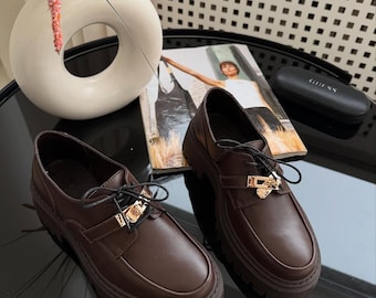 Handmade Women&#39;s Skinned Derbies Shoes | Leather Oxfords for Her | Unique Skinned Leather Derby Shoes for Women | Handcrafted Footwear