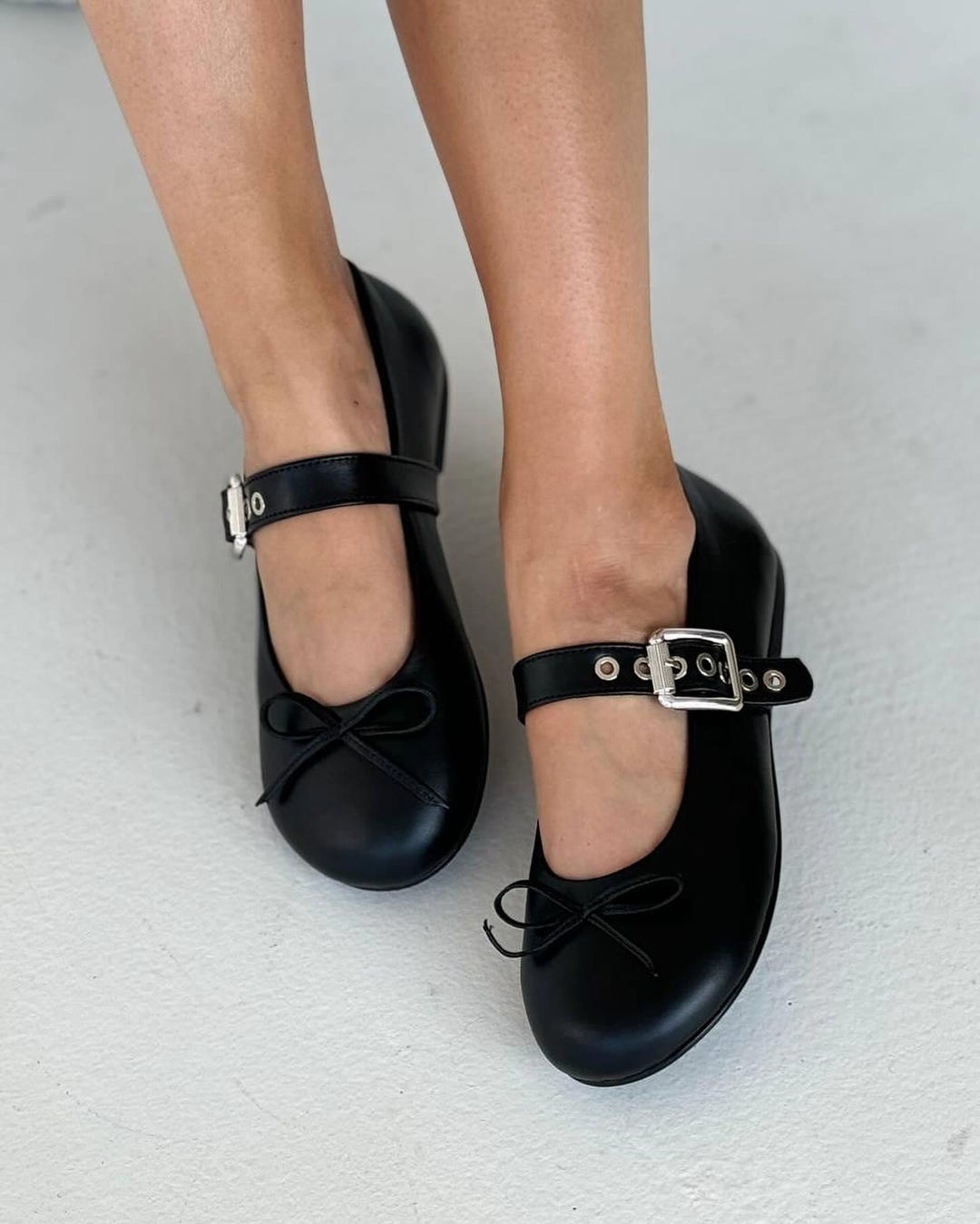 Handmade Leather Mary Jane Shoes: Classic Buckle Flats - Etsy