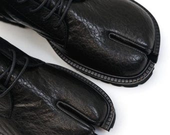 Botas Tabi de cuero / Puntera dividida, calzado de estilo japonés