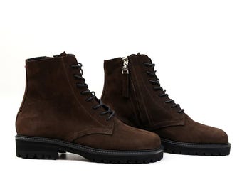 Brown Leather Ankle Boots for Women | Vintage Style