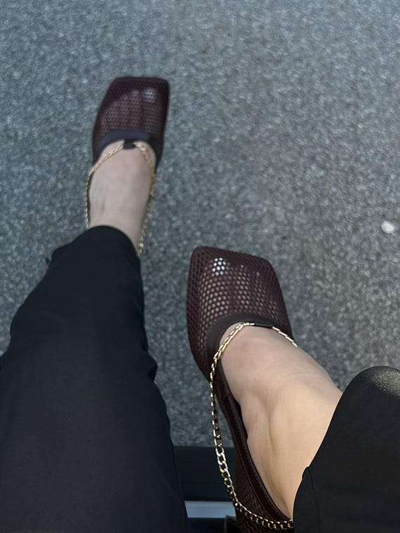 knee length dresses for ladies Small Feet Lace Mesh Low Heel Leather Shoes FS15 US4.5(Eu35)=UK2.5(225mm) / Black Leather