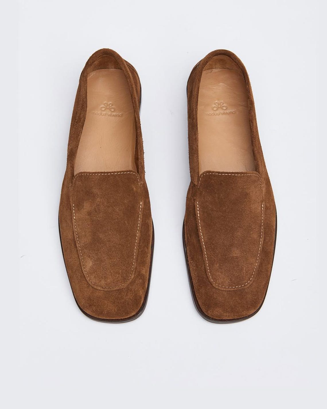 Chocolate Brown Suede Bow Loafers for Women with Thick Heel and Cushioned Insole main image 1