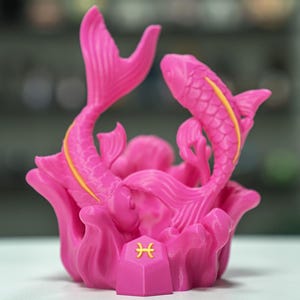 PINK PISCES ZODIAC Figurine – Astrology Decor, Unique Pisces Star Sign Sculpture| 3D Printed |Gift for Astrology Lovers & Pisces Enthusiasts