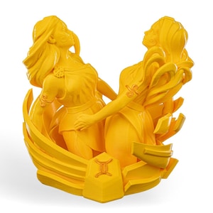 YELLOW GEMINI ZODIAC Figurine – Unique Astrology Décor| 15cm Home Sculpture| Perfect Gift for Gemini Enthusiasts and Star Sign Lovers