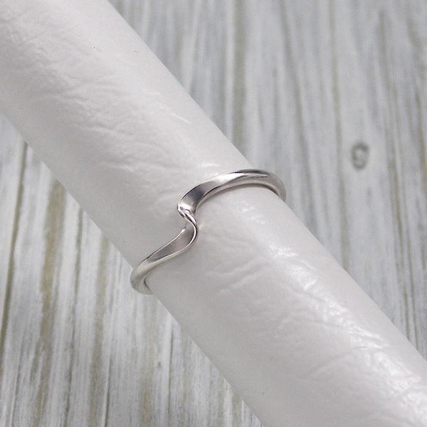 Silver Wave Ring with a Hand Forged Twist, Custom Order