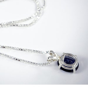 Blue Sapphire Necklace Sterling Silver, Sapphire Pendant, September ...