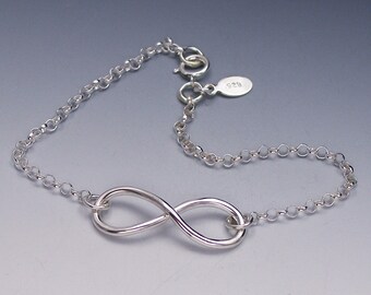 Silver Infinity Bracelet, Figure 8 Bracelet