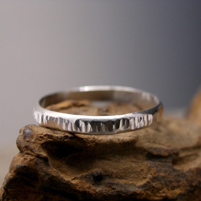 Thumb Ring Sterling Silver Hammered or Textured. Silver Band - Etsy