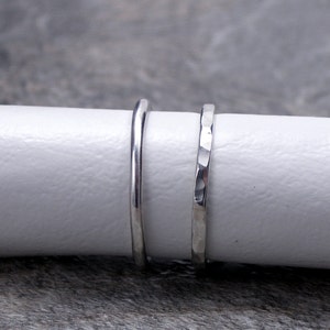 Silver Band Ring, Hammered Ring or Plain Ring. Made to Order image 2