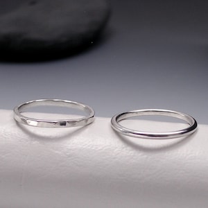 Silver Band Ring Hammered Ring or Plain Ring. Made to Order - Etsy