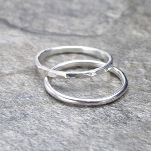 Silver Band Ring, Hammered Ring or Plain Ring. Made to Order image 1