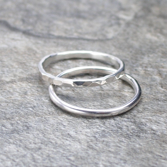 Etsy hammered deals silver ring