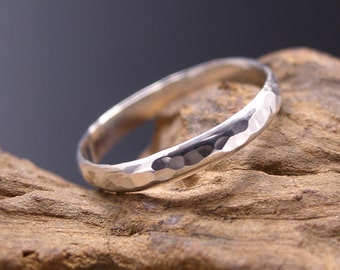 Thumb Ring Sterling Silver, Hammered or Textured.  Silver band ring.  Made to Order.