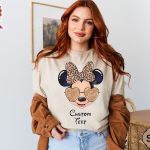 Leopard Minnie Mouse Shirt, Woman Disney Shirt, Minnie Safari Leopard Shirt, Girls Trip Minnie Ears Shirt, Disney Mom, Animal Kingdom Shirt
