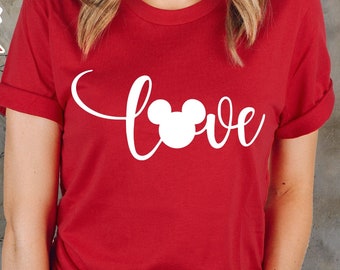 Disney Love Shirt, Mickey Ears Shirt, Disneyland, Disneyworld Shirt, Disney Trip 2024, Disney Family Vacation