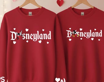 Custom Couple Matching Disney Sweatshirt, Disney Valentine’s Day Sweatshirt, Disney Mickey Valentine Sweatshirt, Minnie Cupid Sweatshirt